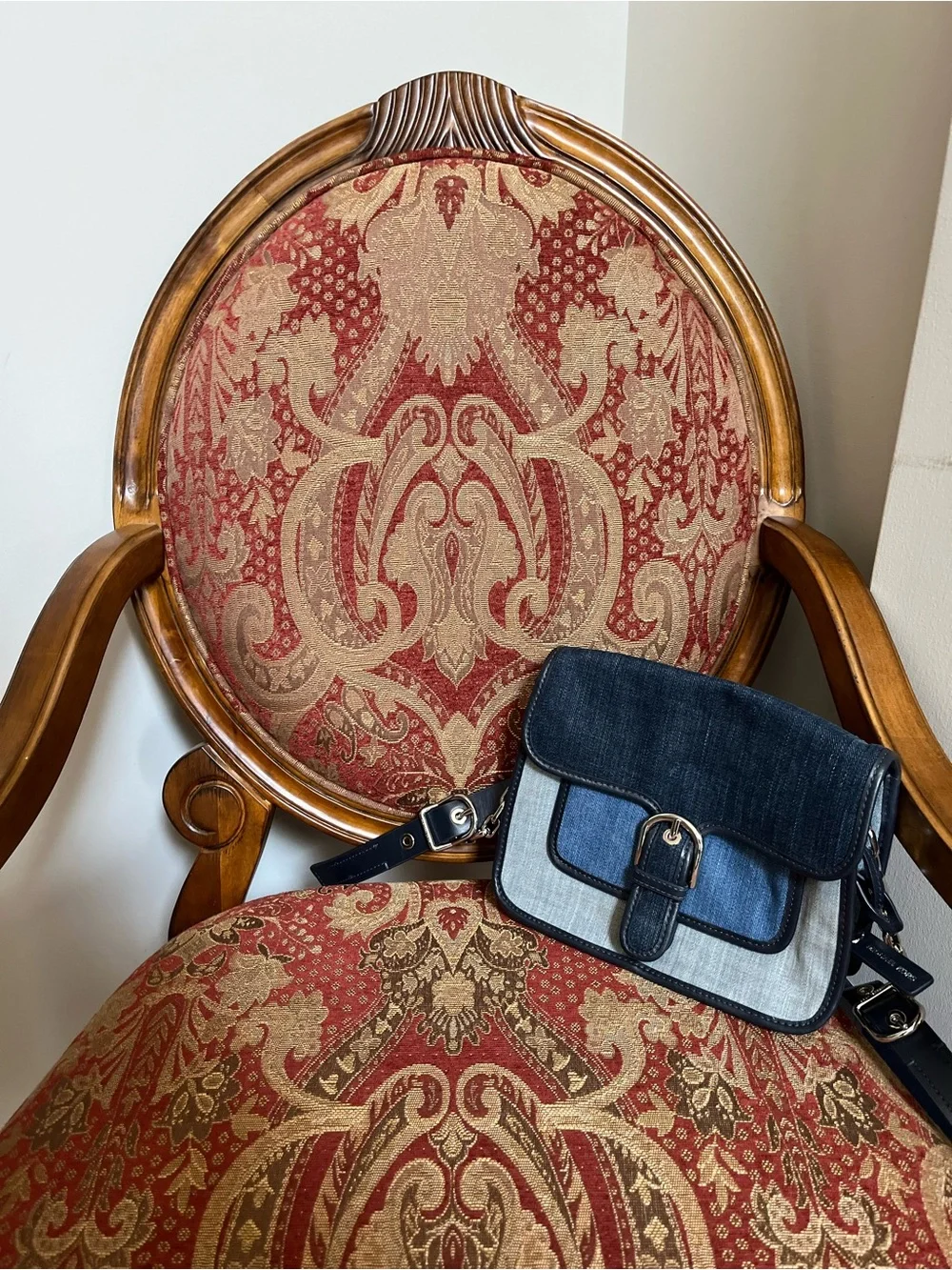 Michael Kors Cooper Medium Messenger Crossbody Indigo Light Wash Tricolor Denim